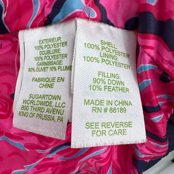 Lilly Pulitzer Isabelle puffer vest down filled XS zip front quilted navy blue - Picture 11 of 12